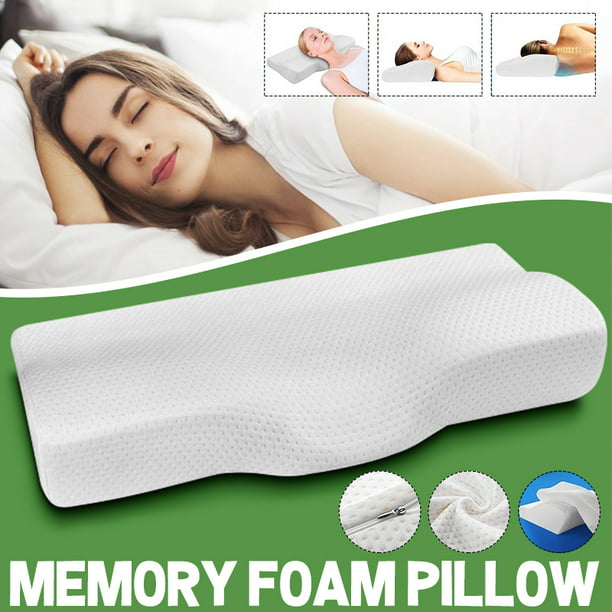 Breathable Memory Foam Pillow Medium Firmness MLILY Serenity Premium Bed Pillow Cervical Pillow for Neck Pain Queen Size Support Best for Side Sleepers 